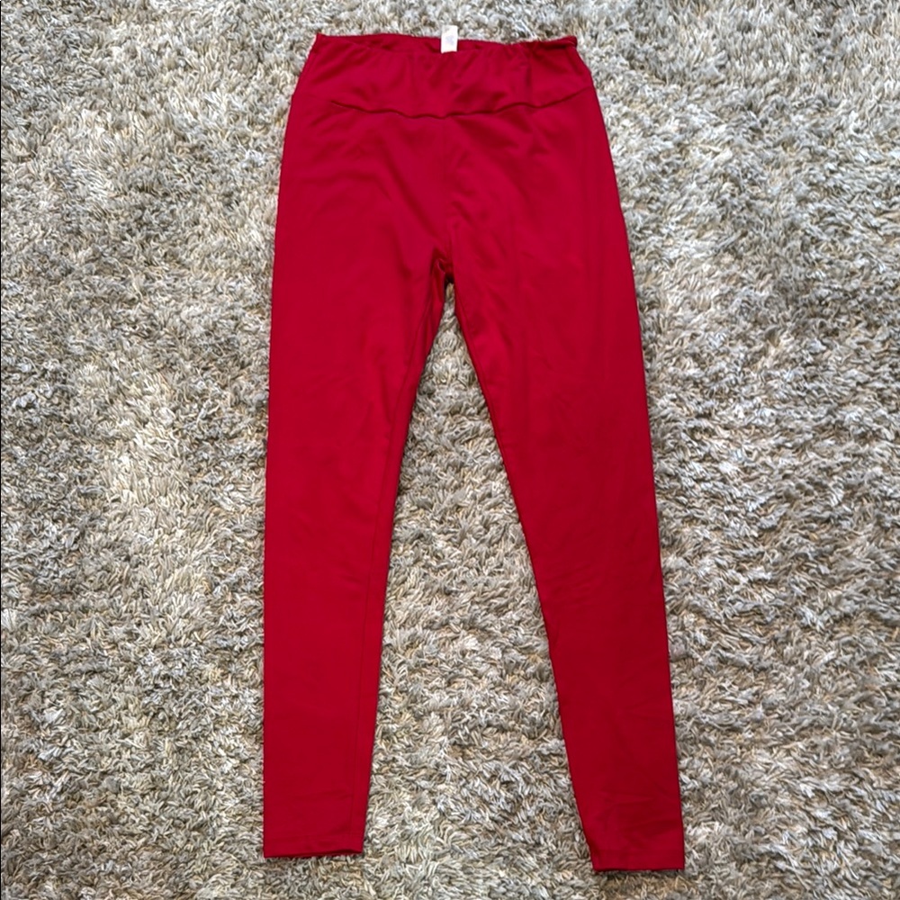 LuLaRoe Red Leggings one size